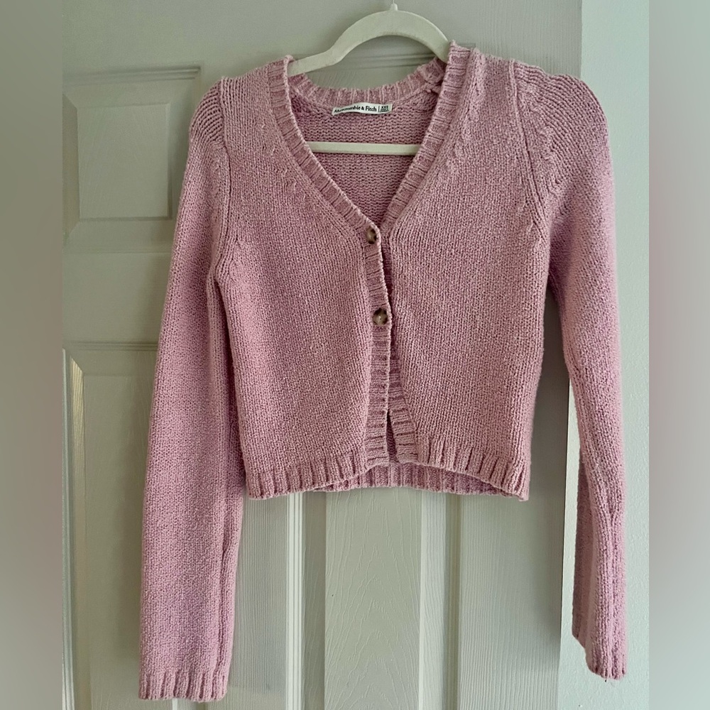 Abercrombie & Fitch Pink Button-Up Cardigan
